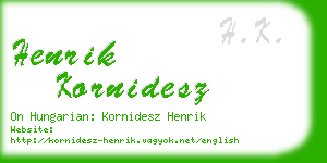 henrik kornidesz business card